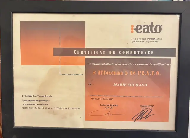 certificat coaching marie michaud